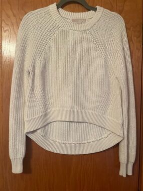 Michael Kors Cream Ribbed Crewneck Sweater